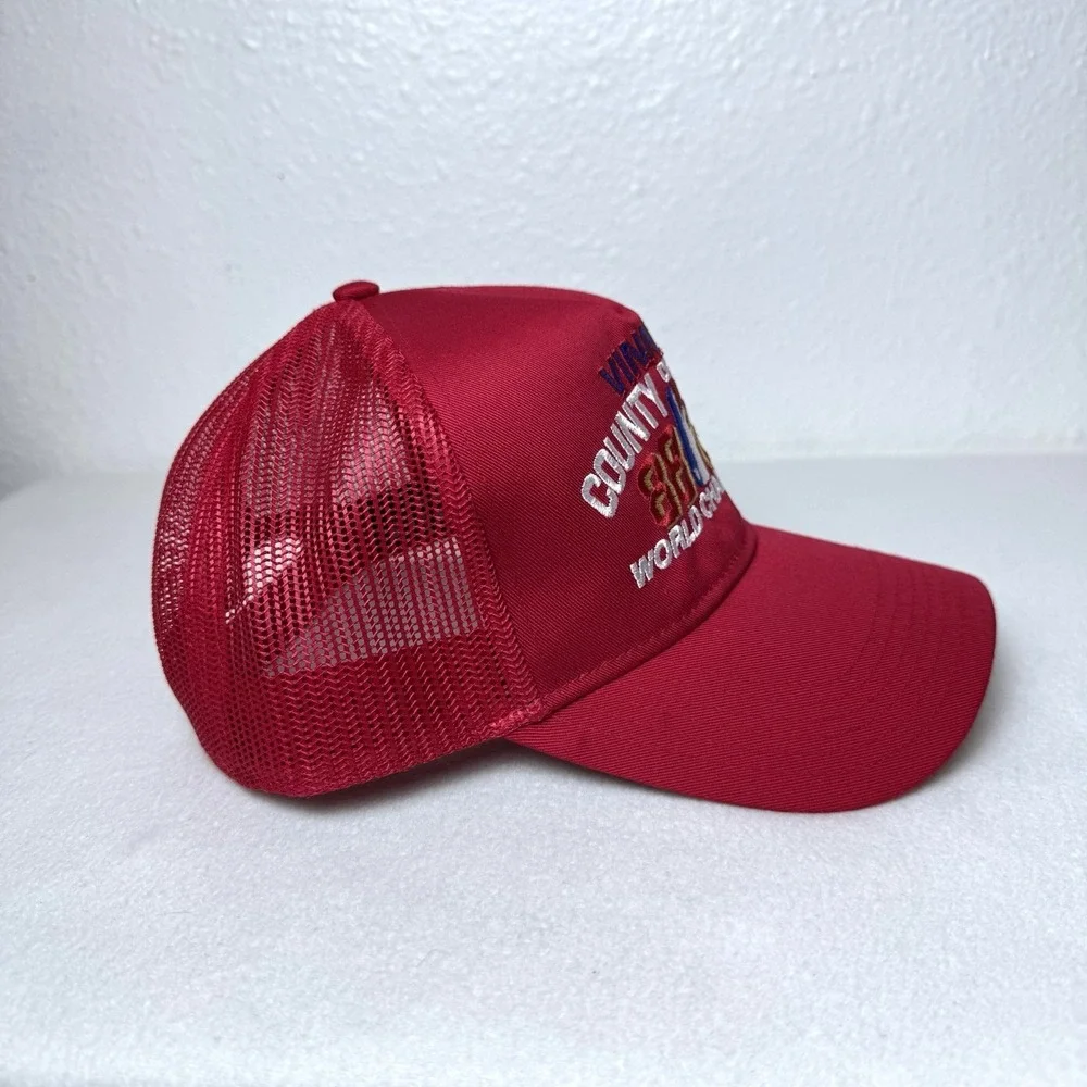Vinnies County of Kings 88 89 World Champions Trucker Cap SnapBack Hat Red